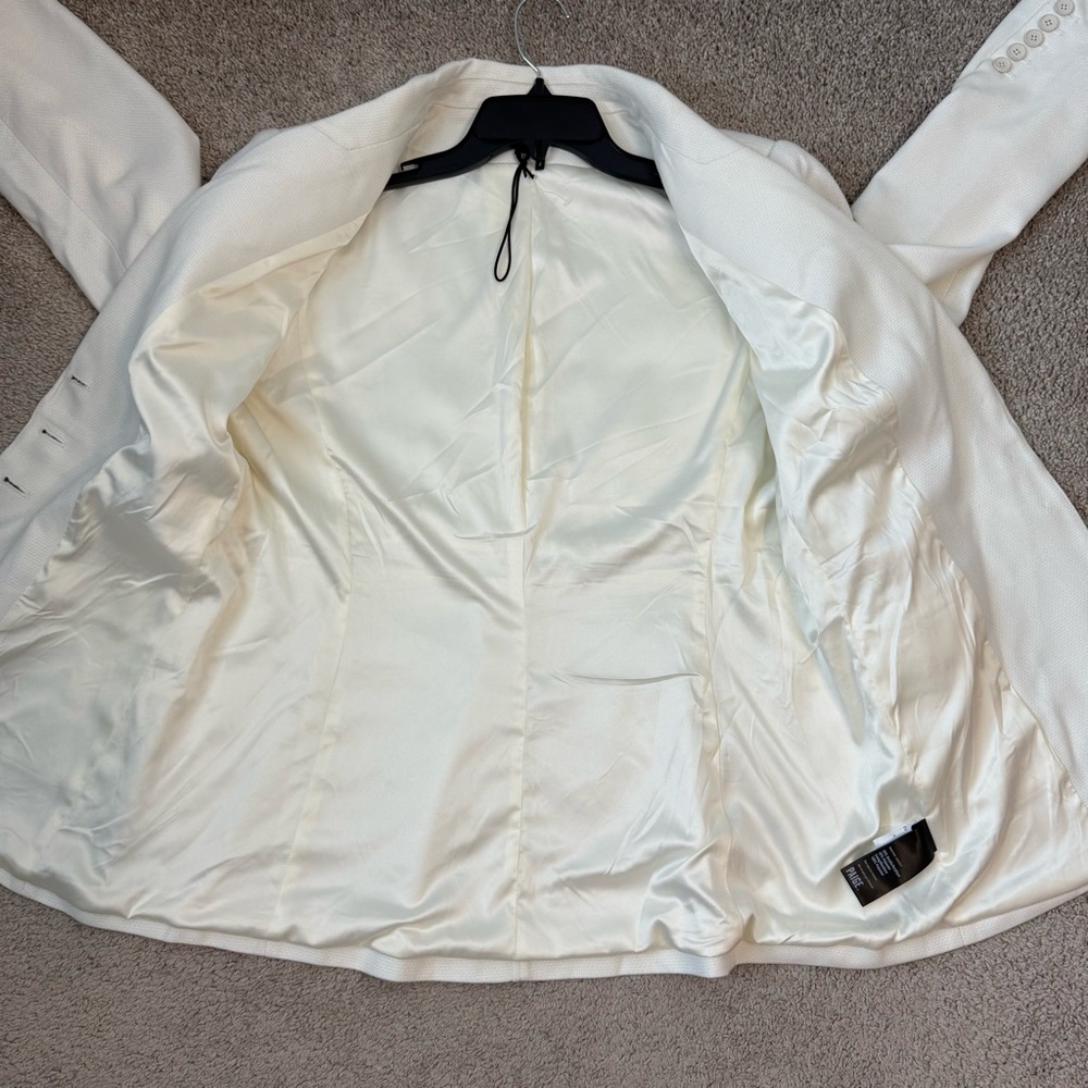 PAIGE Shania Peak Lapel Blazer Ivory Tonal 12 - Picture 9 of 12